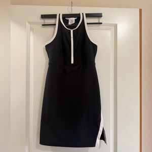 Snatched Silhouette Zip-Front Active Dress -Black & White Trim, Size S, Like New